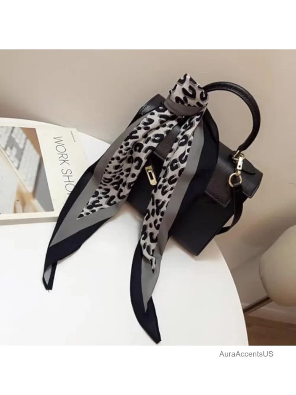 2pcs Satin Silk Fashion Scarves - Multi-Use Neckerchief, Hair, Bag Decoration